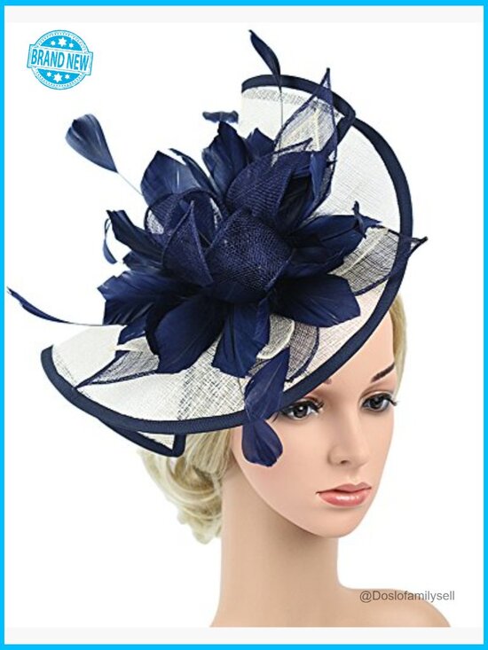 Sinamay Fascinator Hat Floral Feather Pillbox Derby Headband Clip Wedding Tea